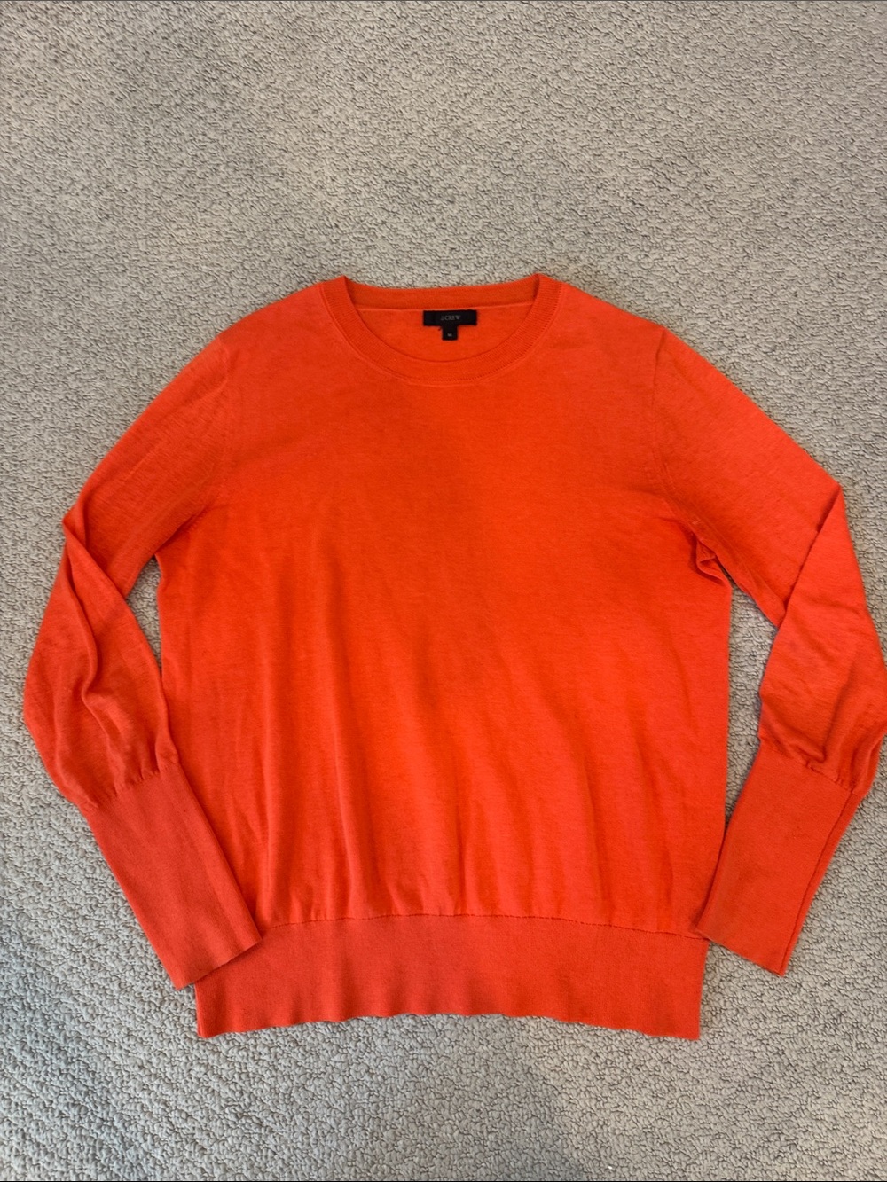 J. Crew Bright Orange Lightweight Cotton Crewneck Summer Sweater